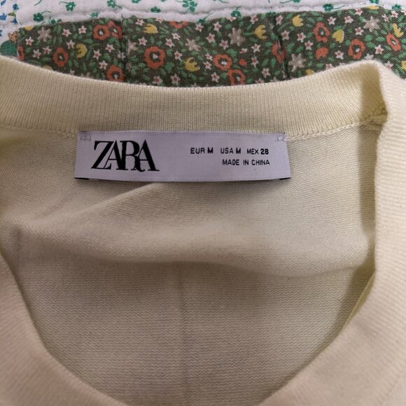 Zara Pearl Button Cardigan in Butter Yellow - Picture 3 of 6